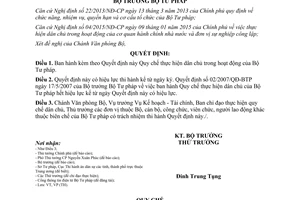 Quyết định 92/QĐ-BTP quy chế thực hiện dân chủ trong hoạt động 2016