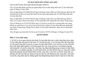 Quyết định 04/2016/QĐ-UBND quy định chức năng nhiệm vụ quyền hạn tổ chức Sở Nội vụ Lạng Sơn