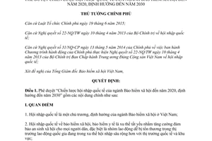 Quyết định 146/QĐ-TTg phê duyệt chiến lược hội nhập quốc tế ngành Bảo hiểm xã hội 2016