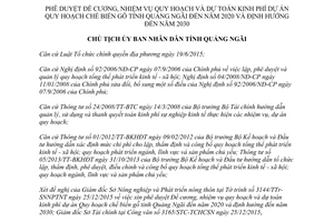 Quyết định 129/QĐ-UBND quy hoạch dự toán kinh phí dự án chế biến gỗ Quảng Ngãi 2016