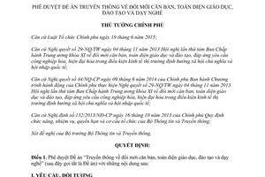 Quyết định 150/QĐ-TTg đề án truyền thông đổi mới căn bản toàn diện giáo dục đào tạo dạy nghề