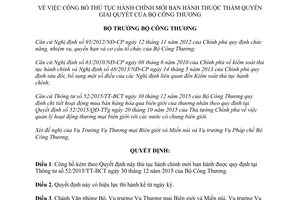 Quyết định 328/QĐ-BCT công bố thủ tục hành chính mới mua bán hàng hóa qua biên giới 2016
