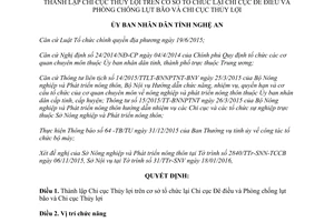 Quyết định 11/2016/QĐ-UBND thành lập Chi cục Thủy lợi Nghệ An