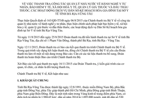 Kết luận 08/KL-TTrB hành nghề y tư nhân bảo hiểm y tế xã hội hóa quản lý giá đấu thầu thuốc Bà Rịa Vũng Tàu