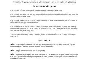 Quyết định 330/QĐ-UBND công bố danh mục văn bản quy phạm pháp luật hết hiệu lực toàn bộ Hồ Chí Minh
