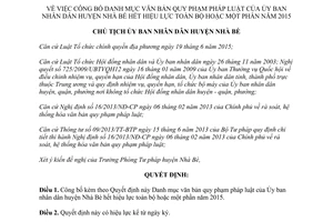 Quyết định 359/QĐ-UBND Danh mục văn bản quy phạm pháp luật hết hiệu lực Hồ Chí Minh 2015 2016