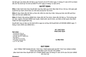 Quyết định 174/QĐ-UBND tiếp nhận hồ sơ giải quyết thủ tục hành chính một cửa tại Sở Tài chính Sơn La 2016