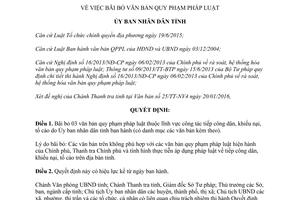 Quyết định 230/QĐ-UBND bãi bỏ văn bản quy phạm pháp luật Hà Tĩnh 2016