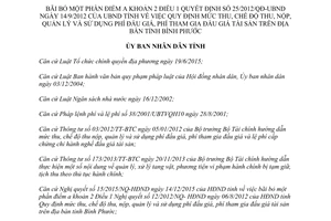 Quyết định 05/2016/QĐ-UBND bãi bỏ một phần 25/2012/QĐ-UBND phí đấu giá tài sản Bình Phước