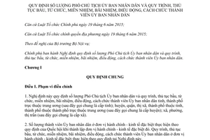 Nghị định 08/2016/NĐ-CP số lượng phó chủ tịch ủy ban thủ tục bầu từ chức miễn nhiệm thành viên ủy ban