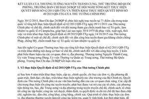 Thông báo 30/TB-VP tổng kết thực hiện Quyết định 62/2011/QĐ-TTg triển khai Quyết định 49/2015/QĐ-TTg