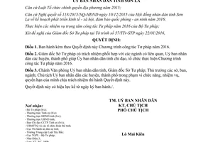 Quyết định 205/QĐ-UBND chương trình công tác tư pháp Sơn La 2016