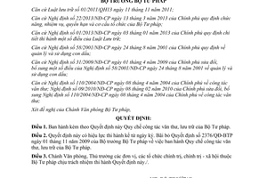 Quyết định 142/QĐ-BTP quy chế công tác văn thư lưu trữ 2016