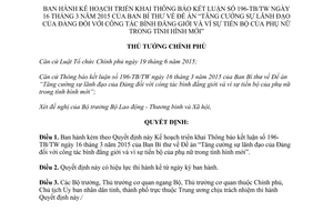 Quyết định 178/QĐ-TTg lãnh đạo của Đảng công tác bình đẳng giới sự tiến bộ của phụ nữ