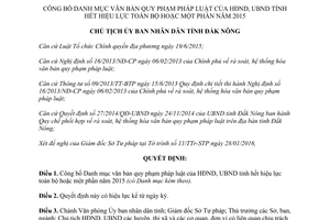 Quyết định 179/QĐ-UBND văn bản quy phạm pháp luật Hội đồng Ủy ban tỉnh hết hiệu lực Đắk Nông 2016