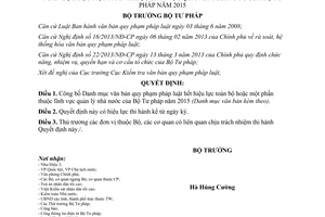 Quyết định 134/QĐ-BTP công bố danh mục văn bản hết hiệu lực toàn bộ một phần 2015