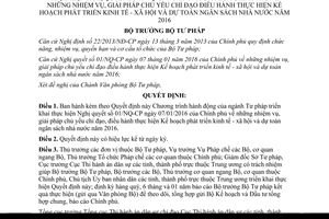 Quyết định 131/QĐ-BTP chương trình hành động của ngành Tư pháp thực hiện Kế hoạch phát triển kinh tế