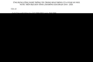 Kế hoạch 529/KH-UBND 2016 công nghệ thông tin cơ quan nhà nước Lâm Đồng 2016 2020