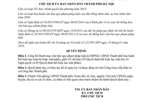 Quyết định 508/QĐ-UBND danh mục văn bản quy phạm pháp luật hết hiệu lực toàn bộ một phần Hà Nội