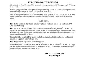 Quyết định 228/QĐ-UBND 2016 Kế hoạch phát triển kinh tế xã hội An Giang 2016 2020