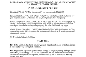Quyết định 01/2016/QĐ-UBND chức năng nhiệm vụ quyền hạn cơ cấu sở công thương Ninh Bình 2016