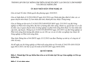 Quyết định 04/2016/QĐ-UBND thành lập chi cục kiểm lâm trên cơ sở tổ chức lại Nghệ An