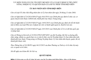 Quyết định 31/QĐ-UBND cơ cấu tổ chức bộ máy vị trí chức năng nhiệm vụ Sở Tư pháp Điện Biên 2016