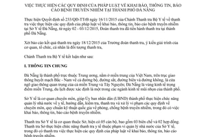 Kế hoạch 02/KL-TTrB khai báo thông tin báo cáo bệnh truyền nhiễm Đà Nẵng