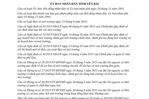 Quyết định 01/2016/QĐ-UBND quy định công tác bảo vệ môi trường tại Yên Bái