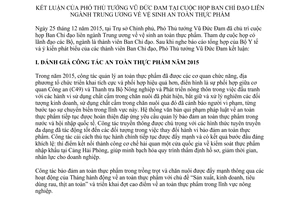 Thông báo 04/TB-VPCP kết luận Phó Thủ tướng Vũ Đức Đam vệ sinh an toàn thực phẩm 2016