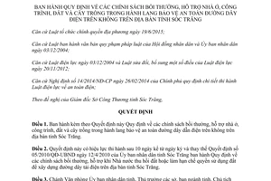 Quyết định 01/2016/QĐ-UBND hỗ trợ nhà ở công trình trong hành lang đường dây dẫn điện Sóc Trăng