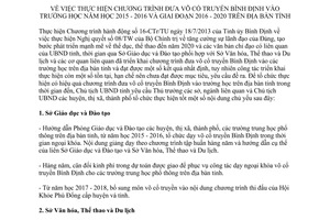 Chỉ thị 03/CT-UBND chương trình đưa võ cổ truyền vào trường học Bình Định 2015 2016 2020