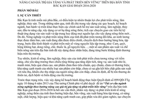 Kế hoạch 06/KH-UBND thực hiện 899/QĐ-TTg tái cơ cấu ngành nông nghiệp nâng cao giá trị Bắc Kạn 2016