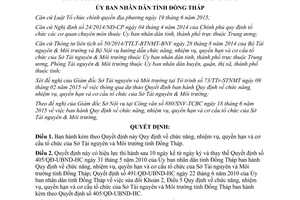 Quyết định 04/2016/QĐ-UBND nhiệm vụ quyền hạn cơ cấu Sở Tài nguyên Môi trường Đồng Tháp