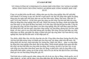 Chỉ thị 52-CT/TW  tăng cường sự lãnh đạo đảng công tác nâng cao đời sống văn hóa tinh thần 2016