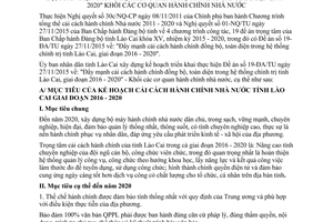 Kế hoạch 11/KH-UBND đề án 19 đẩy mạnh cải cách hành chính đồng bộ toàn diện 2016 2020 Lào Cai