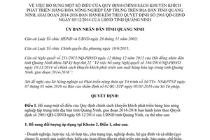 Quyết định 84/2016/QĐ-UBND khuyến khích phát triển hàng hóa nông nghiệp tập trung Quảng Ninh 2016
