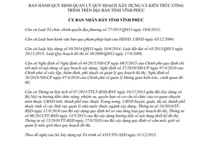 Quyết định 01/2016/QĐ-UBND quản lý quy hoạch xây dựng kiến trúc công trình Vĩnh Phúc