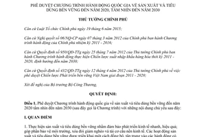 Quyết định 76/QĐ-TTg chương trình hành động quốc gia sản xuất tiêu dùng bền vững 2016