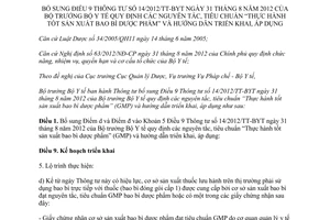 Thông tư 02/2016/TT-BYT bổ sung nguyên tắc tiêu chuẩn thực hành tốt sản xuất bao bì dược phẩm