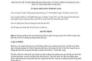 Quyết định 48/QĐ-UBND phê duyệt đề án đổi mới định hướng đầu tư phát triển Hà Nam