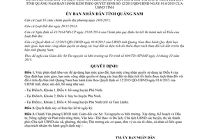 Quyết định 01/2016/QĐ-UBND sửa đổi hạn mức giao công nhận quyền sử dụng Quảng Nam