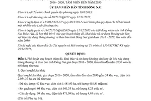 Quyết định 61/QĐ-UBND thăm dò khai thác sử dụng khoáng sản làm vật liệu xây dựng Đồng Nai 2016
