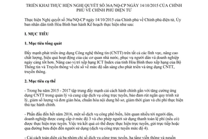 Kế hoạch 02/KH-UBND thực hiện Nghị quyết 36a/NQ-CP về Chính phủ điện tử Hòa Bình 2016