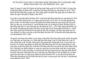 Chỉ thị 01/CT-TTg tổ chức bầu cử đại biểu Quốc hội khóa XIV đại biểu Hội đồng nhân dân các cấp