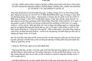 Chỉ thị 66/CT-BTL chế độ chính sách dân công hỏa tuyến tham gia kháng chiến chống Pháp chống Mỹ 2016