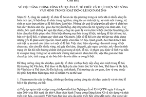 Chỉ thị 04/CT-BVHTTDL nếp sống văn minh trong hoạt động lễ hội 2016