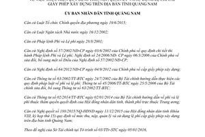 Quyết định 132/QĐ-UBND thu nộp quản lý sử dụng lệ phí cấp giấy phép xây dựng Quảng Nam 2016