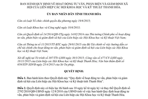Quyết định 163/2016/QĐ-UBND hoạt động tư vấn phản biện giám định xã hội Thanh Hóa