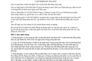 Thông tư 06/2016/TT-BTC lập dự toán quản lý sử dụng quyết toán kinh phí bầu cử đại biểu Quốc hội